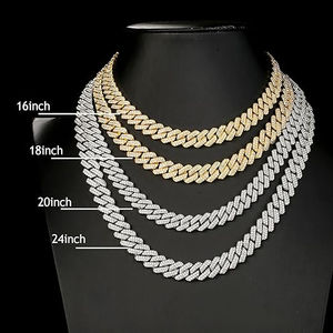 Estilos de fábrica Diamante Moissanite diamantes Cadena cubana Collar Pulsera Hip Hop Collares - Product Image 3