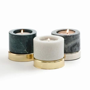 Portavelas de mármol blanco y verde, portavelas de diseño único, portavelas de mármol de alta calidad a buen precio - Product Image 1