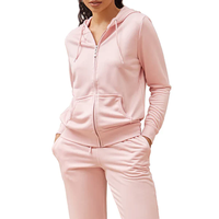 Fournisseur direct d'usine, logo personnalisé, ensemble deux pièces pour femmes, coupe ample, sweat-shirt uni, bouton en dentelle, short en polaire, décontracté, 100% coton