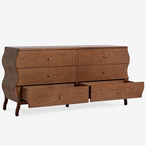 Commode à 6 tiroirs en bois massif, armoire de rangement en bois pour chambre à coucher, commode durable pour vêtements, meubles pour la maison, l'hôtel, l'appartement - Product Image 3