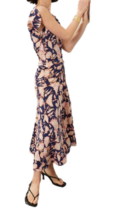 เดรสลายดอกไม้สีชมพูและสีฟ้ามีสไตล์สำหรับผู้หญิงที่มีดีไซน์ไม่ซ้ำใครเหมาะสำหรับคืนเดทในฤดูร้อนในราคาที่ดีที่สุดจากอินเดีย - Product Image 5