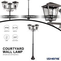 Lampe de colonne de jardin classique Lisheng YK-006, corps en aluminium IP44, télécommande, LED dimmable, température de couleur AC 2700k-6500k, détachable