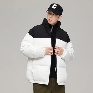 2024 Custom Wholesale Men's Eco-Friendly High Street Quilted Jacket Stand Collar Regular Length Loose Fit <b>Warm</b> Winter <b>Clothing</b> - Product Image 1