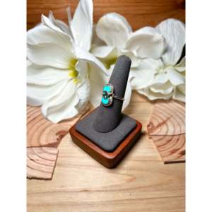 Effie C. Kingman Gold-Plated Turquoise & Sterling <b>Silver</b> <b>Statement</b> <b>Ring</b> with Bezel Setting for Everyday Wear - Product Image 3