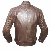 Blouson de moto en cuir de vachette marron foncé sur mesure, vêtements de sport pour hommes/femmes, taille plus, coupe ajustée, respirant
