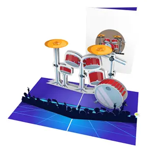 Compleanno fantastico Kit tamburo Pop Card per neonato san valentino grazie 3D Pop Up Card taglio Laser fatto a mano
