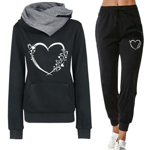 Ensemble de survêtement imprimé papillon et cœur, sweat à capuche et pantalon de jogging, collection automne-hiver 2025, tenues tendance pour femmes - Product Image 3