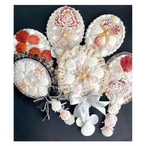 Miroir coquillage naturel 100% fabriqué à la main au Vietnam avec de vrais coquillages mélangés, miroir coquillage de poche pour accessoires côtiers - Product Image 5