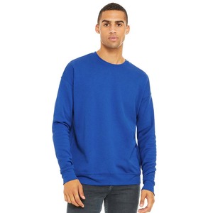 High Quality 100% Cotton Custom Sweatshirt Blue Long Sleeve Crewneck <b>Jumper</b> - Product Image 1
