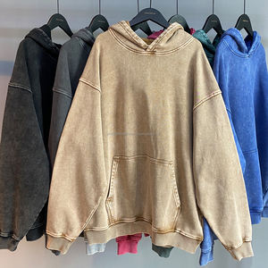 420กรัม GSM เสื้อฮู้ดแบบสวมหัวสำหรับผู้ชายและผู้หญิงเสื้อขนแกะเปิดไหล่ตกไซส์ใหญ่พิเศษโลโก้ตามสั่ง - Product Image 1