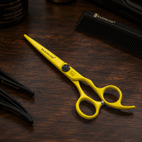 Ciseaux de barbier professionnels RK128 en acier inoxydable SUS440A, couleur personnalisée, manche ergonomique, dureté 56-58HRC, pour droitiers