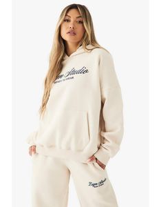 Conjunto Deportivo Moderno para Mujer, Tela con Textura Waffle, Sudadera y Pantalones Acampanados de Algodón Grueso con Estampado DT Personalizado - Product Image 3