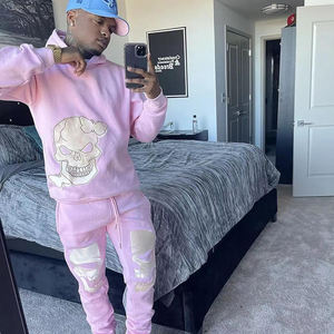 Ensembles de survêtements de haute qualité 350 g/m² pour hommes personnalisés, sweat à capuche à impression bouffante, survêtement avec logo, vêtements d'hiver respirants de grande taille, vente en gros - Product Image 3