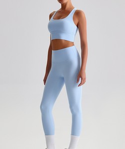 Ensemble de vêtements de sport pour femmes, respirant, sans couture, de haute qualité, 2 pièces, pour le yoga, la salle de sport, le fitness - Product Image 5