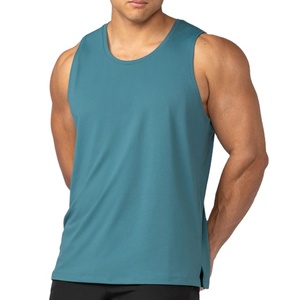 Camiseta sin mangas de spandex para hombre, 220 g/m², estilo largo, para culturismo, venta al por mayor, ropa deportiva, ajuste regular, color liso, chaleco básico. - Product Image 2