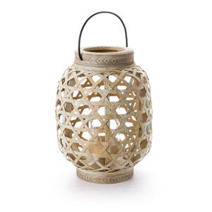 Juego de 3 Faroles de Ratán Natural Hechos a Mano, Farol de Bambú Tejido Decorativo para Interiores con Asa de Hierro Negro para Accesorios de Iluminación - Product Image 5