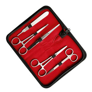 Kits quirúrgicos de 5 piezas de alto grado con mango de bisturí, cuchillo, pinzas de tijera, juegos de herramientas con estuche de cuero - Product Image 4