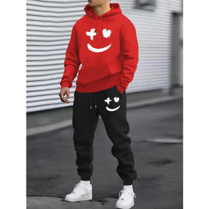 ชุดเสื้อสเวตเชิ้ตมีฮู้ดแขนยาวและกางเกงขายาวสำหรับผู้ชาย ฤดูใบไม้ร่วง/ฤดูหนาว ชุดลำลองแนวสปอร์ตแฟชั่นทันสมัย - Product Image 3