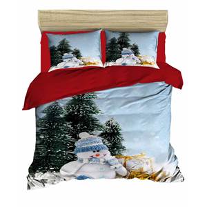 Parure de lit de Noël classique et festive 200x220cm en coton Ranforce, impression numérique double pour usage domestique - Product Image 1