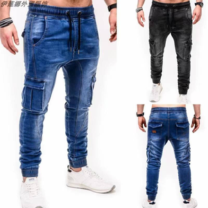 Pantalones vaqueros cargo de trabajo para hombre ajustados personalizados OEM al por mayor de calidad superior con 6 bolsillos fabricados en India - Product Image 4