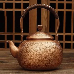Tetera de cobre hecha a mano para hervir agua rápidamente con paredes de metal gruesas y mango de agarre cómodo - Product Image 5
