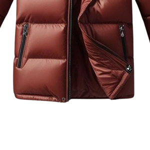 Venta al por mayor de chaqueta de invierno de burbujas para los hombres de utilidad personalizada Puffer ropa con cuello con capucha y logotipo frontal de tela de lona - Product Image 4