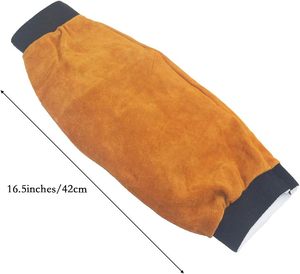 Manchons de travail de soudage en cuir de 16.5 pouces Protection des bras résistants à la chaleur et aux flammes - Product Image 2