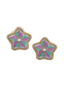 Pendientes de Aro con Cuentas, Hechos a Mano con Cuentas de Semilla, Bordados a Mano, Precio Bajo - Product Image 3