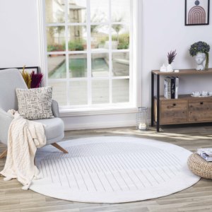 Tapis moderne de la boutique Modern Rug Shop, magnifique tapis turc en coton, fabriqué à la machine, motif abstrait Wilton, avec envers antidérapant, réversible, à poils plats, certifié BSCI - Product Image 5