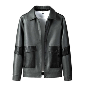Fabuloso nueva moda Casual chaqueta de bombardero hombres guapo joven primavera otoño chaqueta de cuero de motorista genuino - Product Image 1