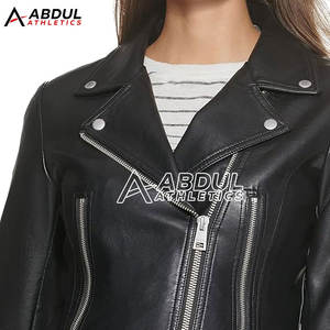 Chaqueta de Cuero para Mujer al por Mayor, Chaqueta de Cuero PU de Moda para Mujer, Chaqueta de Cuero de Alta Calidad - Product Image 5
