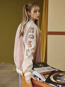 Vente en gros de veste universitaire en laine 100% pour femmes de haute qualité personnalisée, respirante, hiver, support OEM imprimé, broderie teinte - Product Image 3