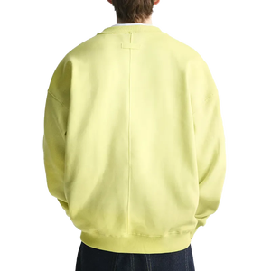 Sudadera personalizada de gran tamaño con hombros caídos para hombre, jersey de lana con cuello redondo bordado, sudadera de algodón con capucha - Product Image 3
