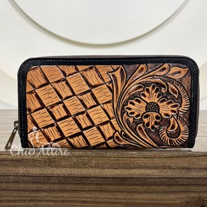 กระเป๋าสตางค์หนังแท้ยาวสำหรับผู้หญิงมีซิปสำหรับใส่บัตรเวลาเดินทางที่ทันสมัย - Product Image 1