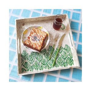 Plateau de service rond exquis en incrustation de nacre de 34cm de diamètre Couleur personnalisable pour la maison et le restaurant - Product Image 3