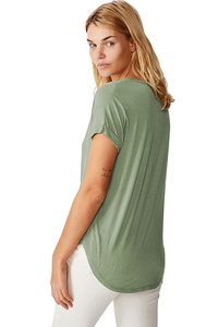 Camiseta de mujer de algodón suave y de moda con tela transpirable perfecta para atuendos diarios de verano Casuales - Product Image 5
