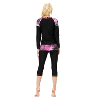 Traje de Baño Musulmán para Mujer, Burkini Conservador con Estampado, Manga Media Larga, Pantalones Capri, Conjunto de 3 Piezas, Protección UV Frontal, Venta Caliente