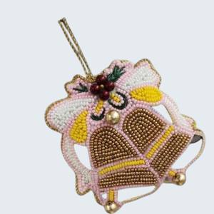 Ornement suspendu en zari mignon en forme d'ours en peluche pour la décoration d'anniversaire et d'événements, fil de soie zari suspendu, ornement suspendu décoratif en zari - Product Image 2