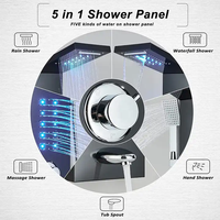2023 Europe Style LED pluie cascade tête en acier inoxydable mural pluie douche salle de bain panneau de douche système de tour