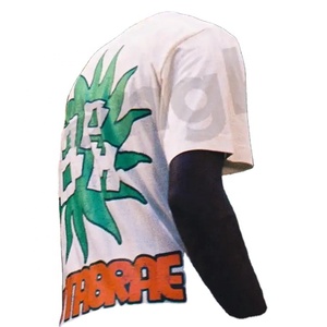T-shirt personnalisé à col rond pour homme en coton biologique, effet vieilli, uni, lourd, avec logo sérigraphié, séchage rapide, respirant, toutes saisons - Product Image 4