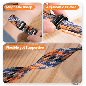 Bracelet de montre pour Samsung Galaxy Watch 8 40mm 44mm Bracelet magnétique en nylon tressé Bracelet intelligent réglable pour les amateurs de fitness - Product Image 4