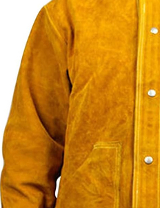 Chaqueta de soldadura de cuero, resistente al calor, ropa de protección industrial, abrigo de soldadura para seguridad, ignífugo, resistente al calor, ropa de trabajo. - Product Image 3