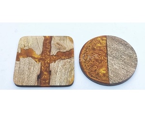 Support de plaque en résine et acacia en bois de manguier de style classique bon prix tapis et tampons de cuisine de style époxy - Product Image 1