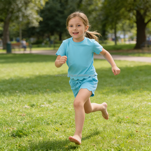 Ensemble de yoga pour filles, t-shirt à manches courtes imprimé personnalisé avec short à ourlet festonné, séchage rapide, tenue décontractée d'été, logo - Product Image 2