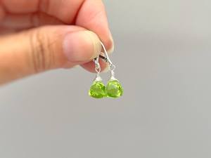 Natural Green <b>Peridot</b> Gemstone Drop <b>Earrings</b> 18K Gold Plated Handmade Solid 925 Sterling Silver Drop Quartz Birthstone <b>Earrings</b> - Product Image 3