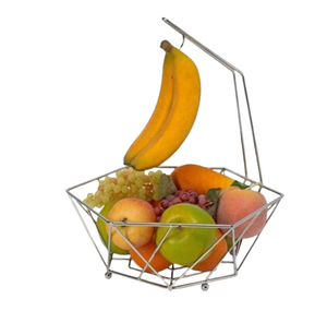 Panier à fruits durable fait à la main style moderne panier à fruits deux niveaux filaire stockage de légumes paniers en métal - Product Image 4