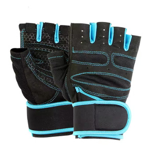 Nouveau style de gants de gymnastique pour hommes avec support de poignet réglable en cuir véritable équipement d'haltérophilie pour le cyclisme - Product Image 4