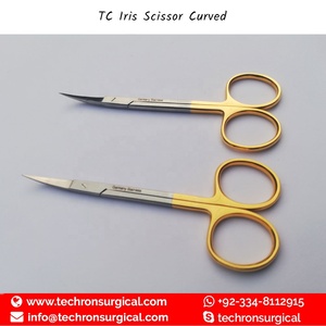 Chất Lượng Cao TC Siêu Cắt <span class=keywords><strong>Iris</strong></span> Kéo Cong Blade Đen Mạ Vàng Xử Lý - Product Image 3