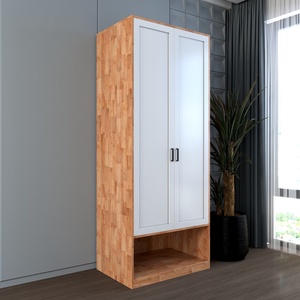 Armario Independiente de Madera de Caucho TQA68017 de Diseño Minimalista con Puertas Abatibles y Acabado para Vestidor, Apartamento o Dormitorio - Product Image 2