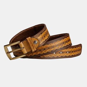 CINTURONES DE CUERO DE DISEÑADOR MARRÓN VINTAGE CON HEBILLA PARA HOMBRE - Product Image 3